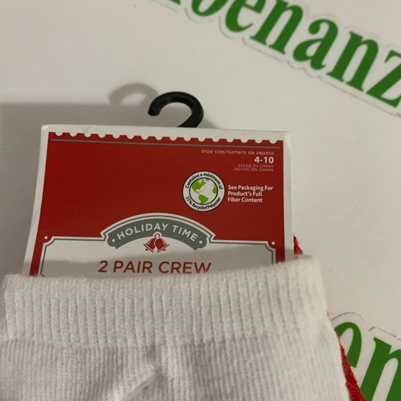 Ugly Christmas Socks Holiday Time Crew 2 Pack Snowman Polka Dot Shoe Size 4-10 - Picture 3 of 5